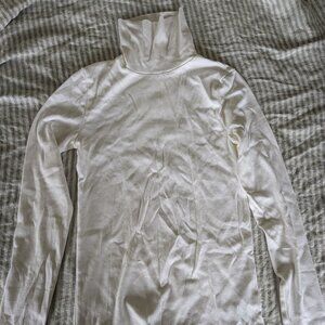 J. Crew White Cotton Turtleneck S